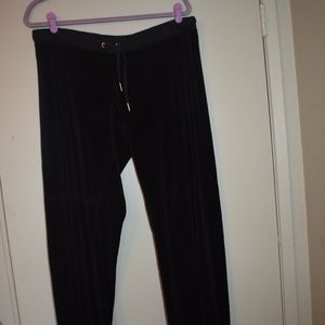 Juicy Couture Black Velour Track Pants XL VGUC